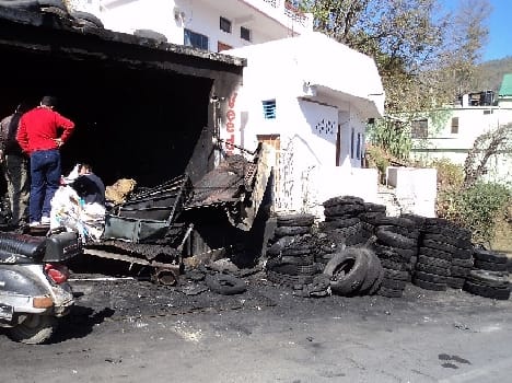 Spare parts shop fire
